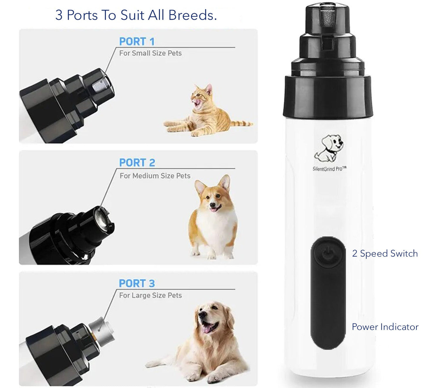 SilentGrind Pro™ Electric Pet Nail Grinder